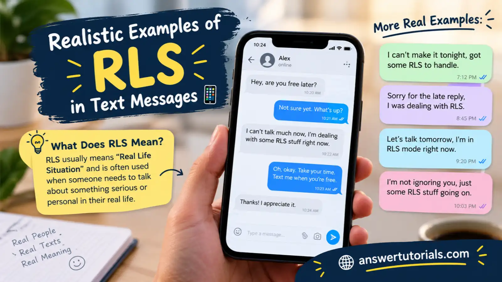 Realistic Examples of RLS in Text Messages