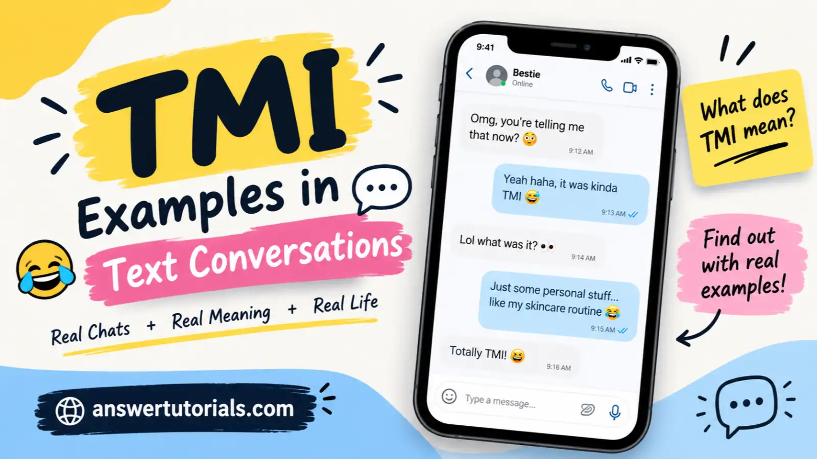TMI Examples in Text Conversations