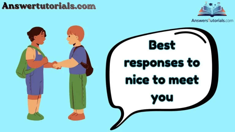 Best responses to nice to meet you
